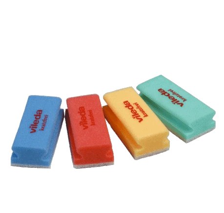 Губка Vileda голубая с белым абразивом 70х150х45 мм (артикул производителя 102562)