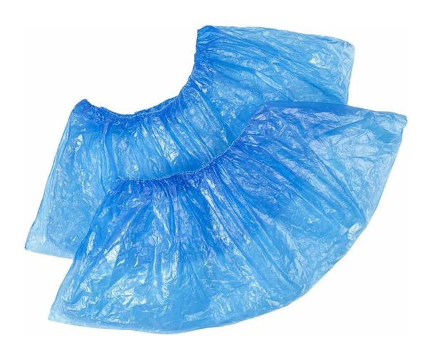 Бахилы 50мкм, двойные, синие (с 2-ой резинкой), 2 000 шт/кор