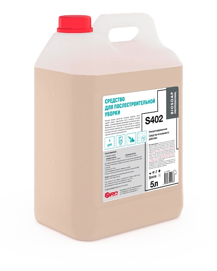 Средство кислотное для уборки после строительства и ремонта Biosoap S402 5 л (артикул производителя 9040124)
