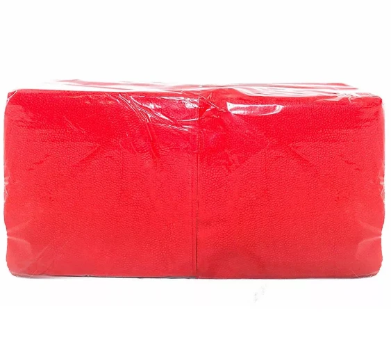 Салфетки бумажные красные 33х33 однослойные 300шт