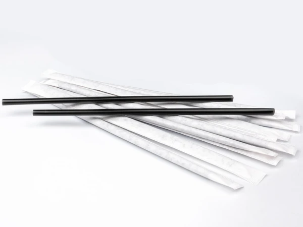 Трубочки для коктейля без изгиба в инд.бум.упак Черные 8х240мм (250шт/уп)