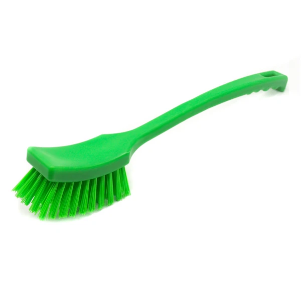 Щетка жесткая с длинной ручкой 410х45 зеленая арт 10215-5