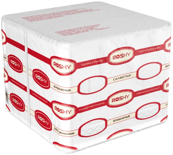 Салфетки бумажные Сыктывкар белые 33х33 2-сл 1/8 сложение 200 шт