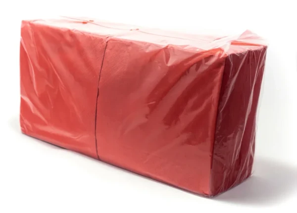 Салфетки бумажные красные 33х33 двухслойные 200 шт