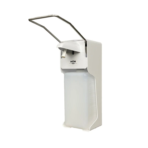 Диспенсер для жидкого мыла, дезинфицирующих средств локтевой HÖR-D004A пластиковый белый (артикул производителя 9992012)