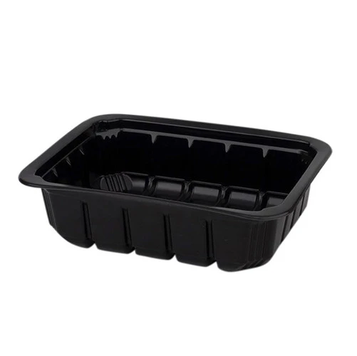 Контейнер под запайку прямоугольный 190х144х45 мм, 1200 мл черный Стиролпласт
