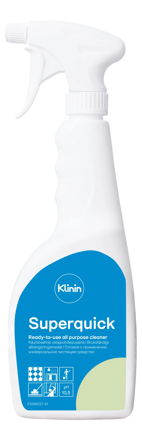 Средство для мытья стекол и зеркал Klinin SuperQuick 0,75 л с распылителем (артикул производителя 205166)