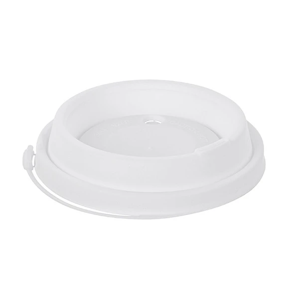 Крышка для стакана 80 мм пластиковая белая с заглушкой Тип И 