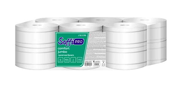 Бумага туалетная в рулоне SoffiPro Comfort 2 сл белая 170 м 12рул/уп (артикул производителя 10901497)