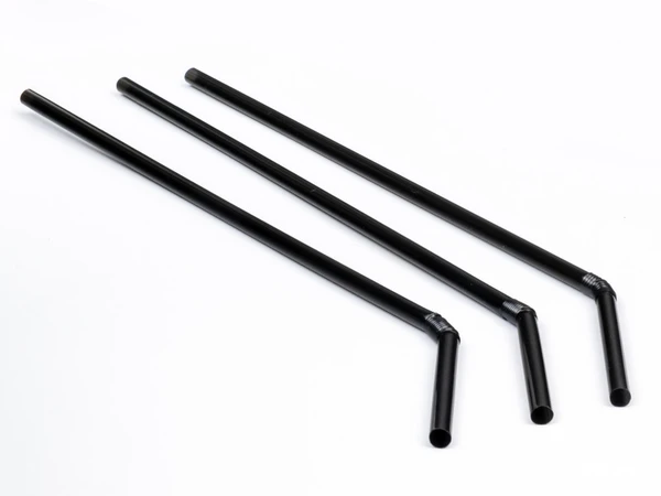 Трубочки для коктейля с изгибом черные, диаметр 5 мм, 24см 1000шт