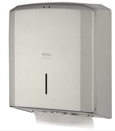 Диспенсер для листовых полотенец V/Z/W сложения VEIRO PROFESSIONAL PRIMA Steel металлический 
