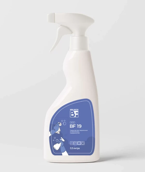 Средство для мытья стекол и зеркал Ben Fatto Crystal 0,5 л с распылителем (артикул производителя BF19-05)